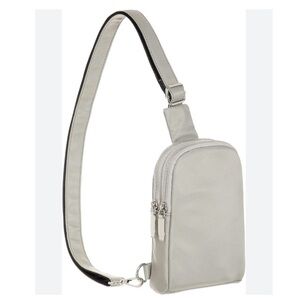 NWOT Inicat Crossbody Sling Bag Gray Travel Vacay Adjustable Nylon Utility